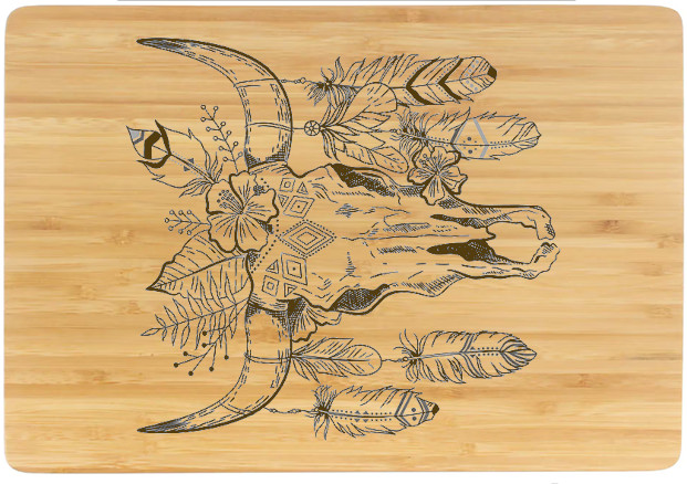 boho-skull-CUTTING BOARD